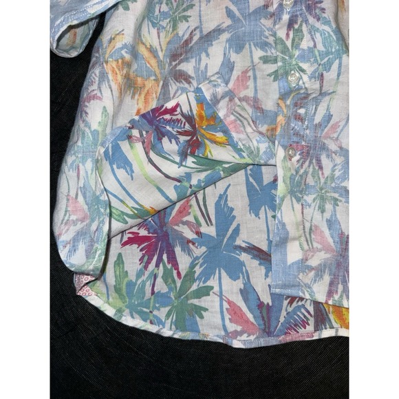 Tommy Bahama Mens LG All Over Floral Hawaiian Button Up LS Linen Blend Resort - Picture 7 of 10